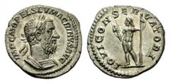 Macrinus, 217-218. Denarius (Silver, 19mm, 3.07 g 11), Rome, 218. IMP C M OPEL SEV MACRINVS AVG Laureate and cuirassed bust of Macrinus to right. Rev. IOVI CONSERVATORI Jupiter, nude, standing facing,