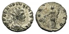 Claudius II Gothicus, 268-270. Antoninianus (Billon, 20mm, 4.22 g 7), Rome, 268. IMP CLAVDIVS CAES AVG Radiate, draped and cuirassed bust of Claudius II Gothicus to right. Rev. FORTVNA RED Fortuna sta