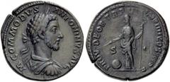 Commodus, 177-192. Sestertius (Orichalcum, 33mm, 25.12 g 6), Rome, 181. M COMMODVS ANTONINVS AVG Laureate, draped and cuirassed bust of Commodus to right. Rev. PROV DEO TR P VI IMP IIII COS III P P / 