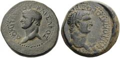 CILICIA, Olba. Titus Augustus, with Domitian Caesar, 79-81. Bronze (24mm, 13.93 g 6). AYTOKPATOPOΣ [TITOY OYEΣΠACIANOY] Bare head of Titus to right. Rev. ΔOMITIANOY KAIΣAPOΣ Bare head of Domitian to l