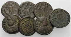 ROMAN. Imperial. A lot containing 7 Folles of Licinius I (308-324) and Licinius II (Caesar, 317-324). Different types. All in good metal and some with very elegant golden toning. Very fine. LOT SOLD A