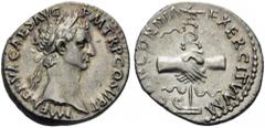 Nerva, 96-98. Denarius (Silver, 18mm, 3.45 g 6), Rome, 97. IMP NERVA CAES AVG P M TR P COS II P P Laureate head of Nerva to right. Rev. CONCORDIA EXERCITVVM Two clasped right hands holding legionary s
