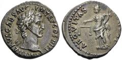 Nerva, 96-98. Denarius (Silver, 18mm, 3.26 g 5), Rome, 97. IMP NERVA CAES AVG P M TR P COS III P P Laureate head of Nerva to right. Rev. AEQVITAS AVG Aequitas standing left, holding scales in her righ
