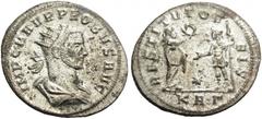 Probus, 276-282. Antoninianus (Billon, 24mm, 3.87 g 12), Serdica, 276. IMP C M AVR PROBVS AVG Radiate, draped and cuirassed bust of Probus to right. Rev. RESTITVT ORBIS / * / KAΓ Female figure standin