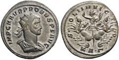 Probus, 276-282. Antoninianus (Billon, 22mm, 4.39 g 5), Serdica, 276-280. IMP C M AVR PROBVS P F AVG Radiate, draped and cuirassed bust of Probus to right. Rev. SOLI INVICTO / KAΓ Sol, radiate, standi