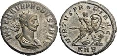 Probus, 276-282. Antoninianus (Billon, 23mm, 4.03 g 6), Serdica, 277. IMP C M AVR PROBVS P AVG Radiate, draped and cuirassed bust of Probus to right. Rev. VIRTVS PROBI AVG / KAB Probus on horseback, g