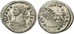 Probus, 276-282. Antoninianus (Billon, 24mm, 3.92 g 12), Rome, 279. IMP PROBVS AVG Radiate bust of Probus to left, wearing imperial mantle and holding eagle-tipped scepter with his right hand. Rev. SO