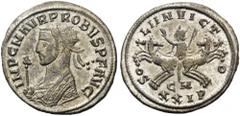 Probus, 276-282. Antoninianus (Billon, 23mm, 3.66 g 12), Cyzicus, 280. IMP C M AVR PROBVS P F AVG Radiate bust of Probus to left, wearing imperial mantle and holding eagle-tipped scepter with his righ