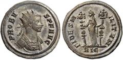 Probus, 276-282. Antoninianus (Billon, 21mm, 3.64 g 6), Rome, 281. PROBVS P F AVG Radiate and cuirassed bust of Probus to right. Rev. FIDES MILITVM / RIE Fides standing facing, her head turned to left