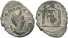 Salonina, Augusta, 254-268. Antoninianus (Silver, 21x25mm, 2.59 g 7), hybrid issue with a reverse of Valerian I, Cologne, 258-259. SALONINA AVG Diademed and draped bust of Salonina to right, set on cr