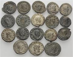 ROMAN. Imperial. A lot containing 7 silver and 11 bronze coins. Includes: Antoniniani of Valerian I (4), Gallienus (7), Salonina (2), Valerian II (2), Saloninus (1), Postumus (1) and Claudius II Gothi