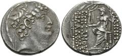 Greek SELEUKID KINGS OF SYRIA. Philip I Philadelphos, Circa 95/4-76/5 BC. Tetradrachm (Silver, 26 mm, 15.34 g, 1 h), Antioch on the Orontes. Diademed head of Philip to right. Rev. BAΣIΛEΩΣ ΦIΛIΠΠΟΥ EΠ