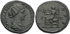 Roman Imperial & Provincial Lucilla, Augusta, 164-182. Sestertius (Orichalcum, 31 mm, 28.17 g, 12 h), Rome, struck under Marcus Aurelius, circa 164-169. LVCILLAE AVG M ANTONINI AVG F Draped bust of Lu