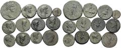Large Lots A lot of 12 assorted Roman Provincial bronzes of the second century. Includes: Seleucia ad Calycandum, Marcus Aurelius, RPC IV online 3968; Aigeai, Antoninus Pius; Caesarea, Marcus Aurelius