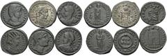 Large Lots ROMAN. A lot of 6 attractive Constantinian bronzes. Includes: Constantine I, Follis, Lugdunum, RIC 131; Constantine I, Follis, Heraclea, RIC 92; Helena, mother of Constantine, 324-328/30. F