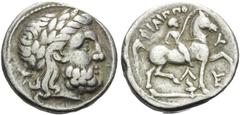 The Stoecklin Collection, Part II - Greek KINGS OF MACEDON. Philip II, 359-336 BC. Tetradrachm (Silver, 25 mm, 14.18 g, 5 h), Amphipolis, circa 316/5-295/4. Laureate head of Zeus to right. Rev. ΦΙΛΙΠΠ