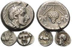 The Stoecklin Collection, Part II - Greek PISIDIA AND CILICIA. (Silver, 11.83 g). Lot of Three Silver Coins from Psisdia and Cilicia. 1. Pisidia, Selge. AR Obol, 11 mm, 1.00 g, 6h. SNG BN 1928 var, SN