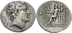 The Stoecklin Collection, Part II - Greek SELEUKID KINGS OF SYRIA. Antiochos IV Epiphanes, 175-164 BC. Tetradrachm (Silver, 31 mm, 16.68 g, 11 h), Antioch on the Orontes, c. 168-164 BC. Diademed head 