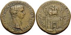 The Stoecklin Collection Part III Roman and Byzantine Claudius, 41-54. Sestertius (Orichalcum, 35 mm, 28.34 g, 7 h), Rome, 50-54. TI CLAVDIVS CAESAR AVG P M TR P IMP P P Laureate head of Claudius to r