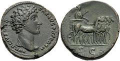 The Stoecklin Collection Part III Roman and Byzantine Marcus Aurelius, as Caesar, 139-161. Sestertius (Orichalcum, 32 mm, 24.04 g, 11 h), struck under Antoninus Pius, Rome, 145-147. AVRELIVS CAESAR AV