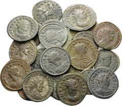 Roman Imperial ROMAN. A collection of 25 Coins, 3rd-4rth century AD. (Bronze, 82.00 g). Lot of 25 Bronze and Silver coins, mostly Antoniniani. Including Aurelian, Probus, Tacitus, Carinus, Florian etc