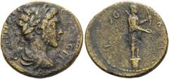 Roman Provincial TROAS. Alexandria Troas. Commodus, 177-192. (Bronze, 24 mm, 7.65 g, 12 h). COMMODO CAE AV GER Laureate, draped and cuirassed bust of Commodus to right, seen from behind. Rev. COL AVG 