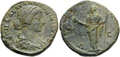 Roman Imperial Lucilla, Augusta, 164-182. As (Copper, 25 mm, 9.47 g, 7 h), struck under Marcus Aurelius and Lucius Verus, Rome, c. 164-167. LVCILLAE AVG ANTONINI AVG F Draped bust of Lucilla to right,