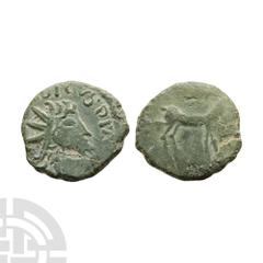 Ancient Roman Imperial Coins - Tetricus I Period - Barbarous AE Antoninianus Late 3rd century A.D. Obv: [ ]ICVS P F A legend with radiate and draped bust right. Rev: animal standing right. Portable An