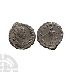 Ancient Roman Imperial Coins - Quintillus - Apollo AE Antoninianus August-November 270 A.D. Rome mint. Obv: IM C M AVR QVINTILLVS AVG legend with radiate and draped bust right. Rev: APPOLLINI CONS leg