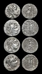 Antiochos VII Euergetes Sidetes to Philip I Philadelphus - Tetradrachm Group [4] 138-83 BC. Antioch ad Orontem mint. Obv: diademed head of Philip right. Rev: BASILEWS FILIPPOU EPIFANOUS FILADELFOU leg