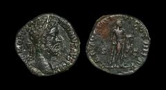 Ancient Roman Imperial Coins - Commodus - Hercules Sestertius 183 AD. Rome mint. Obv: M COMMODVS ANTONINVS AVG PIVS legend with laureate head right. Rev: TRP VIII IMP VI COS IIII PP legend with Hercul