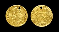 Ancient Roman Imperial Coins - Constantius II - Roma and Constantinopolis Gold Solidus 342-347 AD. Antioch mint. Obv: FL IVL CONSTANTIUS PERP AVG legend with pearl-diademed, draped and cuirassed bust 
