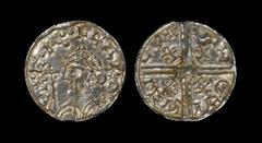 Viking Coins - Harold I - London / Wulfric - Hiberno-Norse Imitative Fleur de Lis Penny 1035-1040 AD. Hiberno-Norse imitative series. Obv: profile bust with sceptre and +HARO LREX aberrant legend. Rev