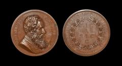 English Commemorative Medals - Numismatic Society of London - 1887 - Sir John Evans - Golden Jubilee Medal Dated 1887 "By J. Pinches, bronze. Obv: profile bust of Sir John Evans with IOH EVANS D C L S