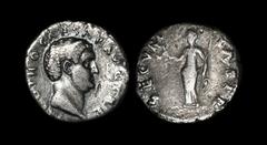 Ancient Roman Imperial Coins - Otho - Securitas Denarius 69 AD "Rome mint. Obv: IMP M OTHO CAESAR AVG TR P legend with bewigged head right. Rev: SECVRITAS P R legend with Securitas standing left, hold