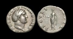 Ancient Roman Imperial Coins - Otho - Securitas Denarius 69 AD "Rome mint. Obv: IMP OTHO CAESAR AVG TR P legend with bewigged head right. Rev: SECVRITAS P R legend with Securitas standing left, holdin
