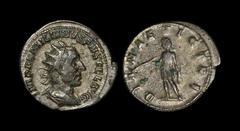 Ancient Roman Imperial Coins - Aemilian - Diana Antoninianus 253 AD "Rome mint. Obv: IMP AEMILIANVS PIVS FEL AVG legend with radiate, draped and cuirassed bust right. Rev: DIANAE VICTRI legend with Di