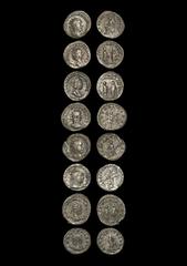 Ancient Roman Imperial Coins - "Valerian I, Gallienus and Salonina - Antoninianii Group [8]" 253-260 AD (Valerian) and 253-268 AD (Gallienus) "Valerian I with ROMAE AETERNAE, Roma seated reverse; Salo