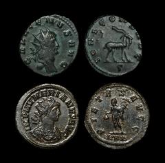 Ancient Roman Imperial Coins - Gallienus and Numerian - Antoninianii Group [2] (48596) 267-268 AD and 284 AD "Gallienus. Rome mint, joint reign. Obv: GALLIENVS AVG legend with radiate head right. Rev: