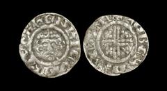 English Medieval Coins - Richard I - Canterbury / Rober(d) - Short Cross Penny 1189-1194 AD Class 3ab2. Obv: facing bust with sceptre and HENRICVS REX legend. Rev: short voided cross and quatrefoils w