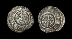 English Medieval Coins - Richard I - York / Turkil - Short Cross Penny 1189-1194 AD Class 3. Obv: facing bust with sceptre and HENRICVS REX legend. Rev: short voided cross and quatrefoils with +TVRKIL