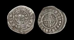 English Medieval Coins - Henry III - Canterbury / Osmund - Short Cross Penny 1217-1242 AD Class 7b. Obv: facing bust with sceptre and HENRICVS REX legend. Rev: short voided cross and quatrefoils with 