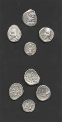 Ancient Greek Coins - Persis - Darius II, Vahsir and Ardashir II - Drachm and Hemidrachm Group [4] 70 BC-1 AD. Group comprising: Darius II (2; drachms); Ardashir II (drachm) and Vahsir (hemidrachm). 1
