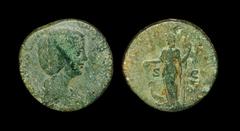 Ancient Roman Imperial Coins - Manlia Scantilla (Wife of Didius Julianus) - Juno Sestertius 193 AD. Obv: MANL SCANTILLA AVG legend with draped bust right. Rev: IVNO REGINA legend with Juno standing le