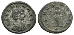 Ancient Roman Imperial Coins - Severina (Wife of Aurelian) - Venus Billon Denarius 274-275 AD. Rome mint. Obv: SEVERINA AVG legend with diademed and draped bust right. Rev: VENVS FELIX legend with Ven