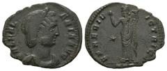 Ancient Roman Imperial Coins - Galeria Valeria - Venus Follis 308-310 AD. Heraclea mint. Obv: GAL VAL-ERIA AVG legend with diademed and draped bust right. Rev: VENERI V-ICTRICI legend with Venus stand