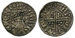 English Medieval Coins - Henry III - Canterbury / Robert - Gilt Voided Long Cross Penny 1271-1272 AD. Class 5g. Obv: facing bust with sceptre and HERICVS REX III legend. Rev: voided long cross and pel