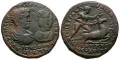 Ancient Roman Imperial Coins - Septimius Severus - Pergamum - Herakles 8 Assaria 193-211 AD. Magistrate Klaudianos Terpandros. Obv: AYT K AIL CEP CEOYHROC PER IOY DOMNA CEBACTH legend with laureate an