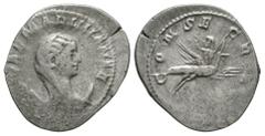 Ancient Roman Imperial Coins - Mariniana - Empress on Peacock Antoninianus 254-258 AD. Rome mint. Obv: DIVAE MARINIANAE legend with veiled bust right on crescent. Rev: CONSECRATIO legend with peacock 