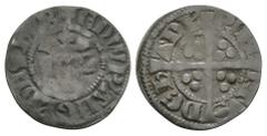 English Medieval Coins - Edward I - Bury St Edmunds - Robert de Hadelie - Long Cross Penny 1280-1281 AD. Class 3c. Obv: facing bust with +EDW R ANGL DNS HYB legend. Rev: long cross and pellets with RO